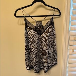 Lovestitch Black and White Lace Trim Top